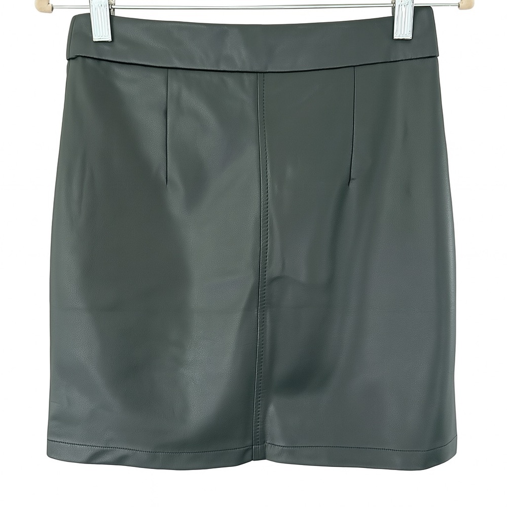 French Connection Olive Faux Leather Skirt